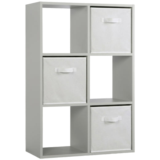 Grey 6 Cube Open Book Shelf Storage Unit