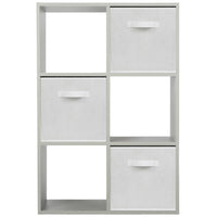 Thumbnail for Grey 6 Cube Open Book Shelf Storage Unit