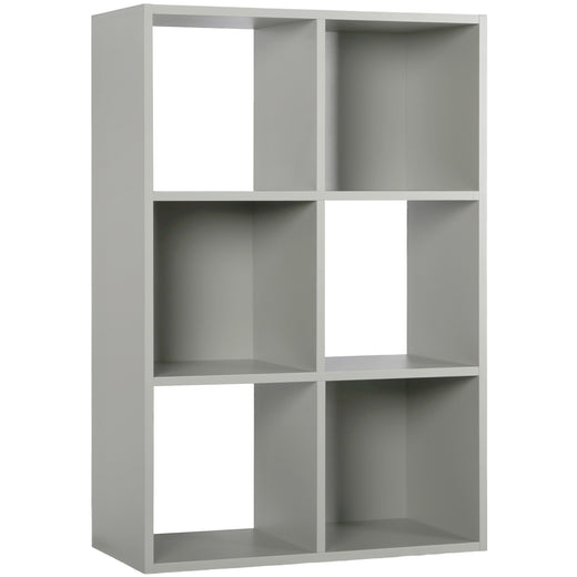 Grey 6 Cube Open Book Shelf Storage Unit