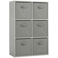Thumbnail for Grey 6 Cube Open Book Shelf Storage Unit