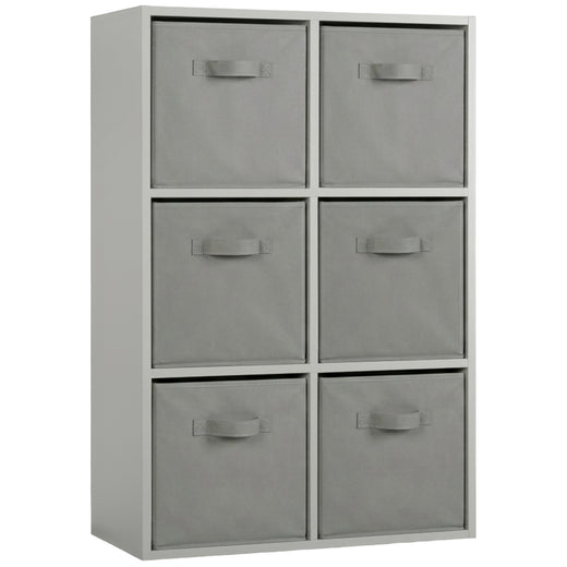 Grey 6 Cube Open Book Shelf Storage Unit