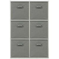 Thumbnail for Grey 6 Cube Open Book Shelf Storage Unit