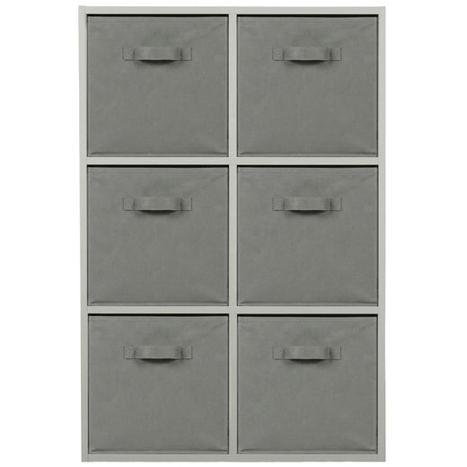 Grey 6 Cube Open Book Shelf Storage Unit