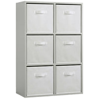 Thumbnail for Grey 6 Cube Open Book Shelf Storage Unit