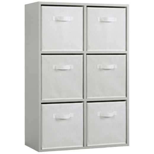 Grey 6 Cube Open Book Shelf Storage Unit