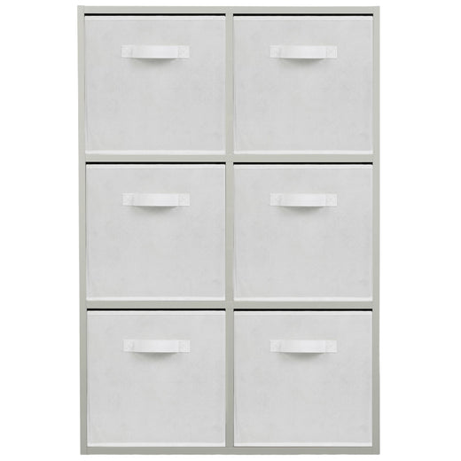 Grey 6 Cube Open Book Shelf Storage Unit