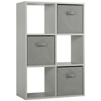 Thumbnail for Grey 6 Cube Open Book Shelf Storage Unit