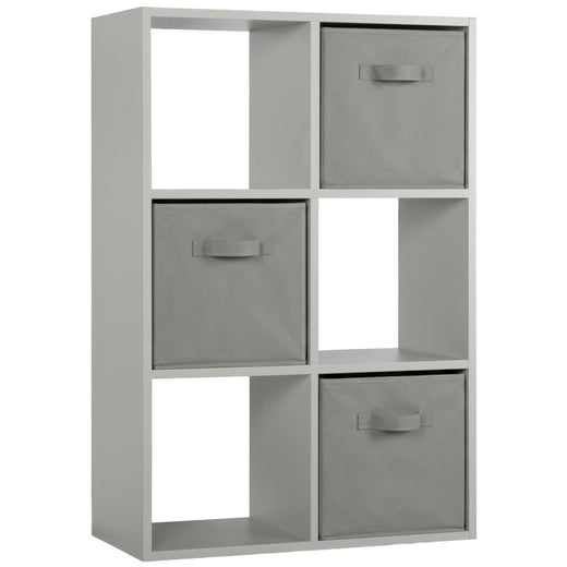 Grey 6 Cube Open Book Shelf Storage Unit