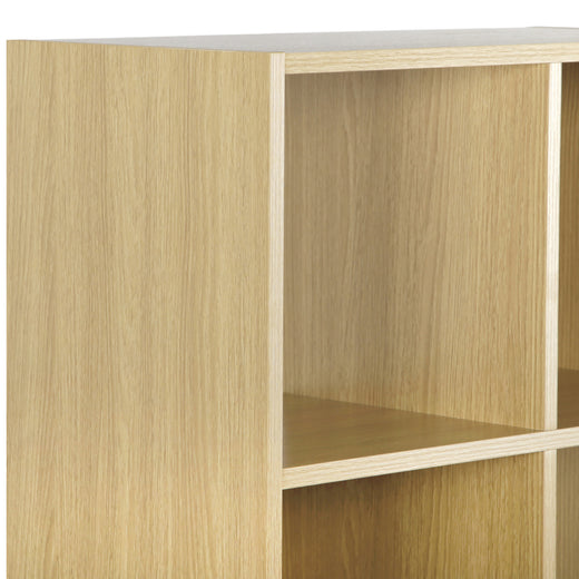 Oak 6 Cube Open Book Shelf Storage Unit