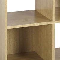 Thumbnail for Oak 6 Cube Open Book Shelf Storage Unit