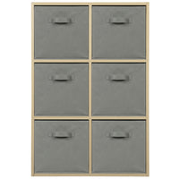 Thumbnail for Oak 6 Cube Open Book Shelf Storage Unit