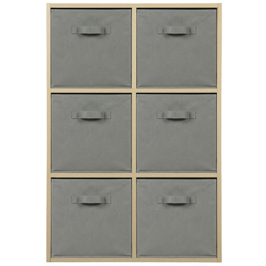 Oak 6 Cube Open Book Shelf Storage Unit