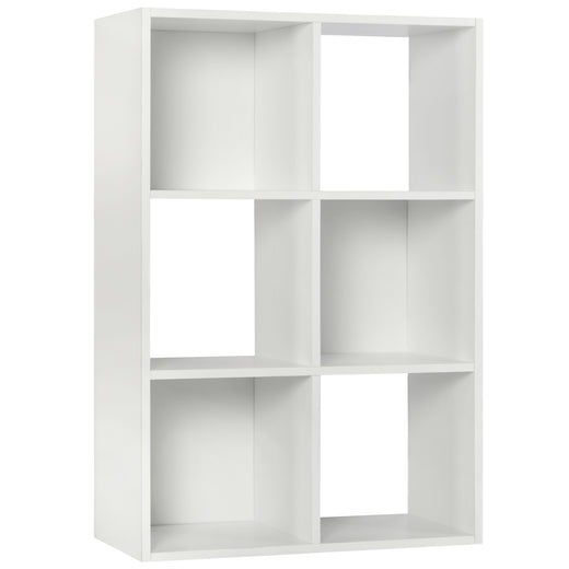 White 6 Cube Open Book Shelf Storage Unit