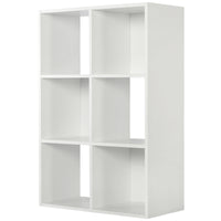 Thumbnail for White 6 Cube Open Book Shelf Storage Unit