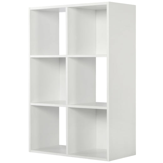 White 6 Cube Open Book Shelf Storage Unit