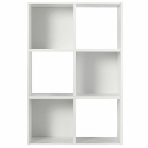 White 6 Cube Open Book Shelf Storage Unit