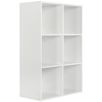 Thumbnail for White 6 Cube Open Book Shelf Storage Unit