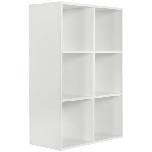 White 6 Cube Open Book Shelf Storage Unit