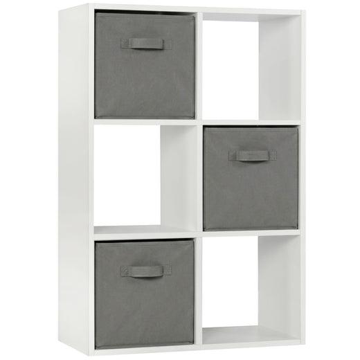 White 6 Cube Open Book Shelf Storage Unit