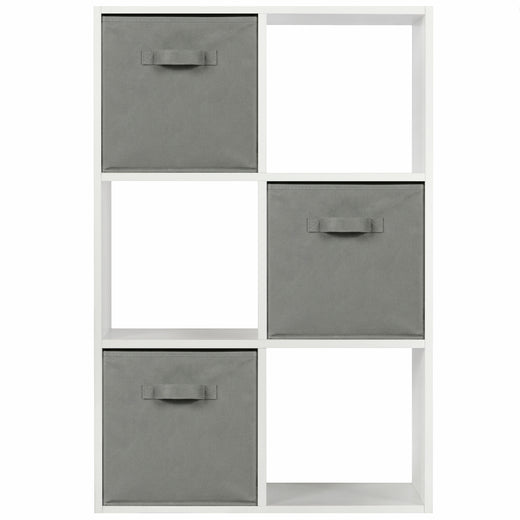 White 6 Cube Open Book Shelf Storage Unit