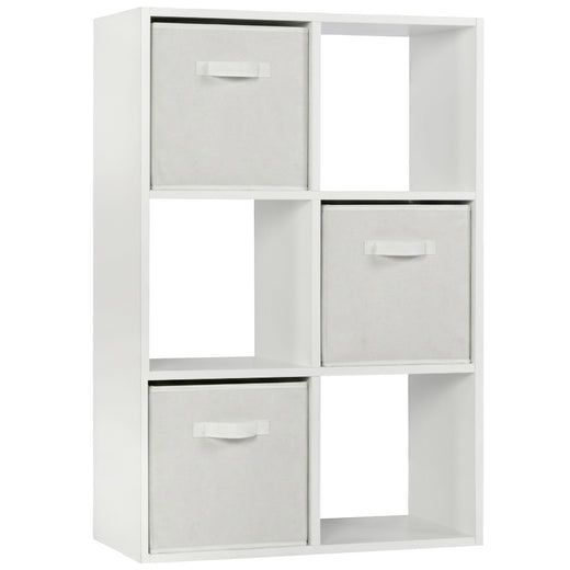 White 6 Cube Open Book Shelf Storage Unit