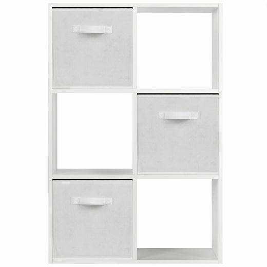 White 6 Cube Open Book Shelf Storage Unit