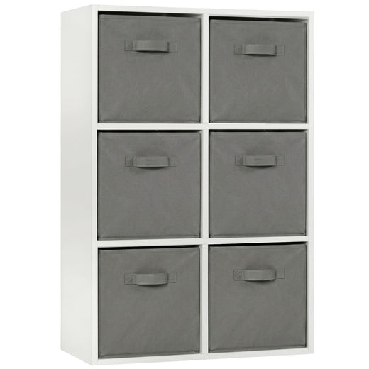 White 6 Cube Open Book Shelf Storage Unit