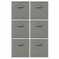 Thumbnail for White 6 Cube Open Book Shelf Storage Unit