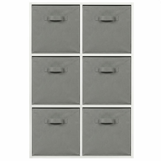 White 6 Cube Open Book Shelf Storage Unit