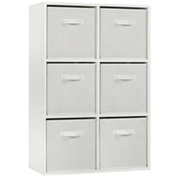 Thumbnail for White 6 Cube Open Book Shelf Storage Unit