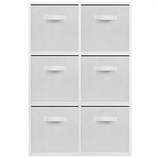 White 6 Cube Open Book Shelf Storage Unit
