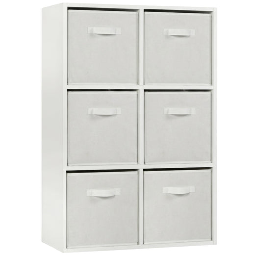 White 6 Cube Open Book Shelf Storage Unit