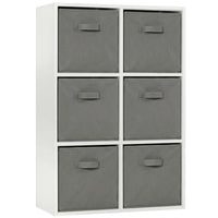Thumbnail for White 6 Cube Open Book Shelf Storage Unit