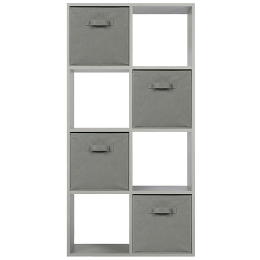 Grey 8 Cube Open Book Shelf Storage Unit