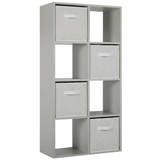 Grey 8 Cube Open Book Shelf Storage Unit