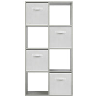 Thumbnail for Grey 8 Cube Open Book Shelf Storage Unit