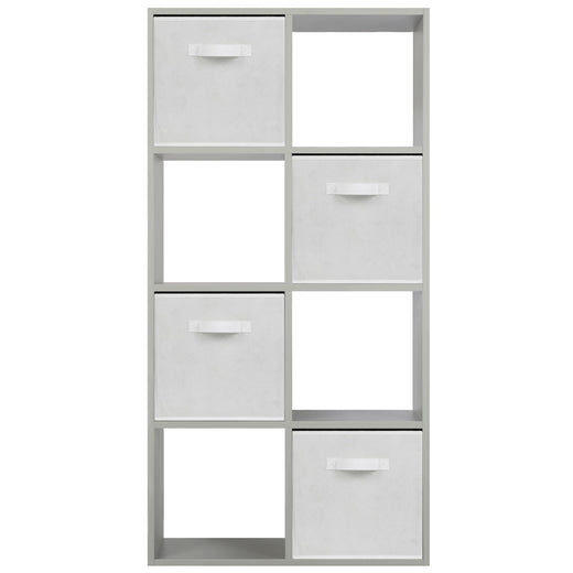 Grey 8 Cube Open Book Shelf Storage Unit