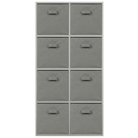 Thumbnail for Grey 8 Cube Open Book Shelf Storage Unit
