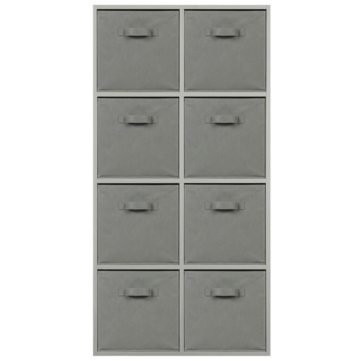 Grey 8 Cube Open Book Shelf Storage Unit