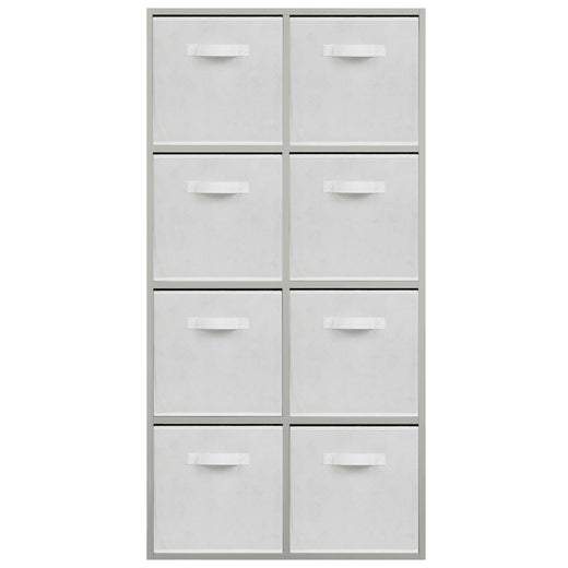 Grey 8 Cube Open Book Shelf Storage Unit