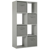 Thumbnail for Grey 8 Cube Open Book Shelf Storage Unit