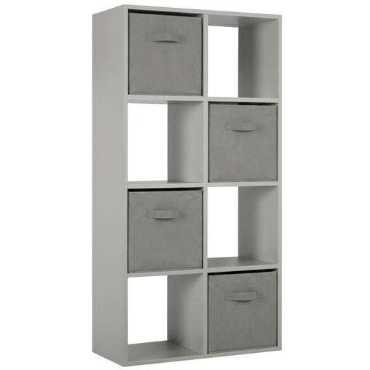 Grey 8 Cube Open Book Shelf Storage Unit
