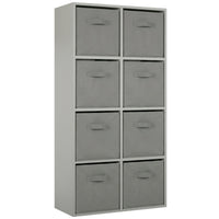 Thumbnail for Grey 8 Cube Open Book Shelf Storage Unit