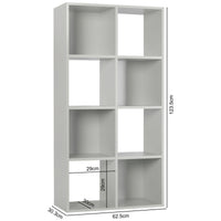 Thumbnail for Grey 8 Cube Open Book Shelf Storage Unit