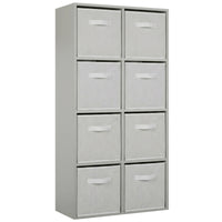 Thumbnail for Grey 8 Cube Open Book Shelf Storage Unit