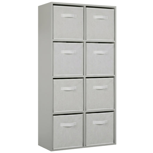 Grey 8 Cube Open Book Shelf Storage Unit