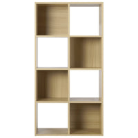 Thumbnail for Oak 8 Cube Open Book Shelf Storage Unit
