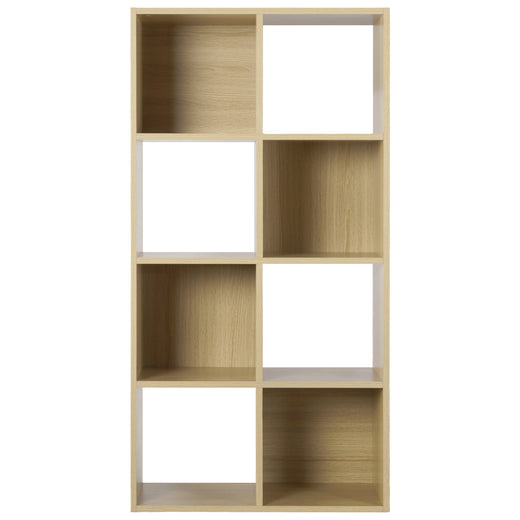 Oak 8 Cube Open Book Shelf Storage Unit