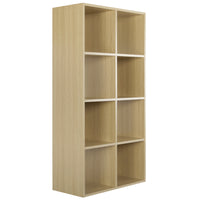 Thumbnail for Oak 8 Cube Open Book Shelf Storage Unit