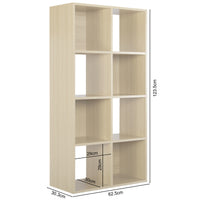 Thumbnail for Oak 8 Cube Open Book Shelf Storage Unit
